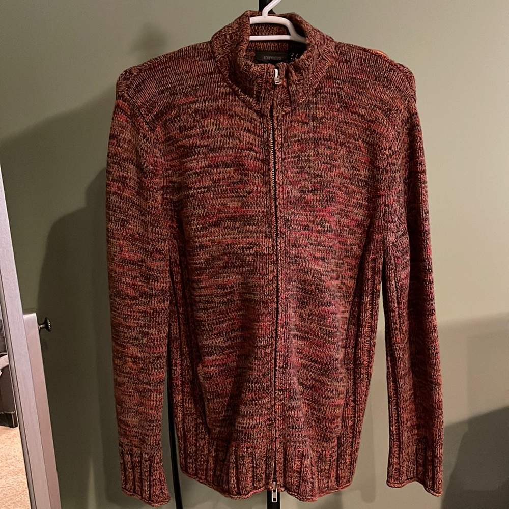 Express Mens 2-Way Zip Sweater